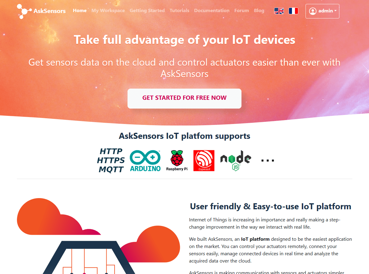 Page d'accueil Asksensors